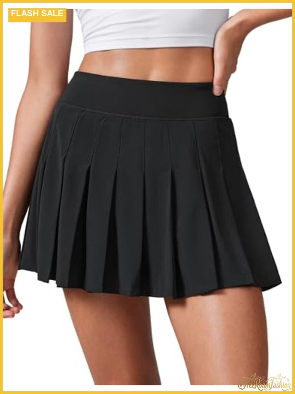CRZ YOGA Pleated Tennis Skirt High Rise Built-in Shorts